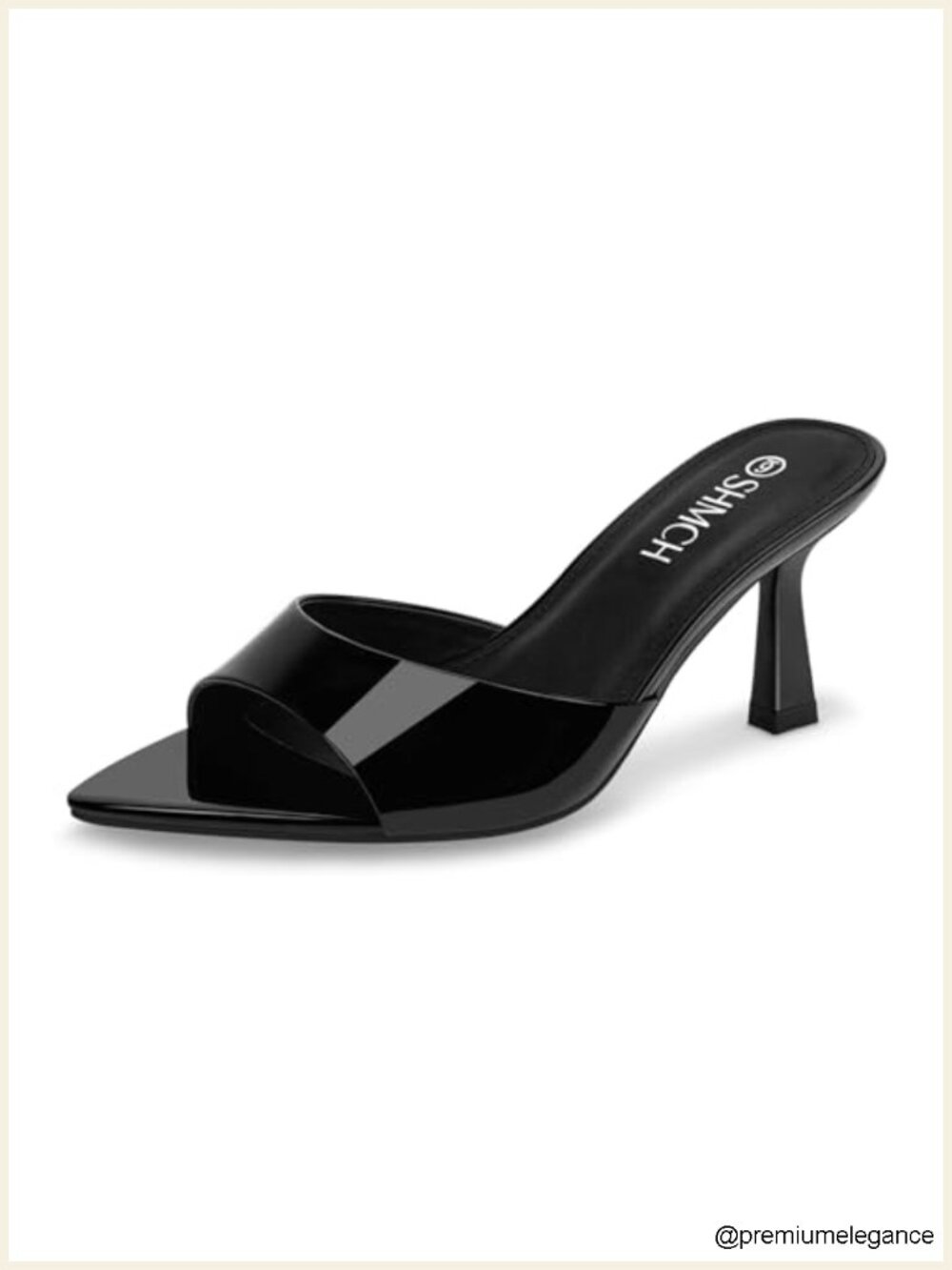 Pointed Toe Kitten Heel Mule Sandals, Slip On Open Toe Heels for Women